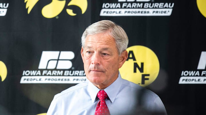 Iowa head coach Kirk Ferentz listens to a question during a NCAA football news conference, Tuesday, Oct. 5, 2021, in Iowa City, Iowa.
211005 Anf Presser 014 Jpg Iowa head coach Kirk Ferentz listens to a question during a NCAA football news conference, Tuesday, Oct. 5, 2021, in Iowa City, Iowa.
211005 Anf Presser 014 Jpg