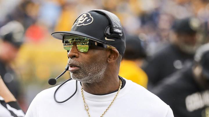 Nov 8, 2025; Morgantown, West Virginia, USA; Colorado Buffaloes head coach Deion Sanders walks along the sidelines late in the fourth quarter against the West Virginia Mountaineers at Milan Puskar Stadium. Mandatory Credit: Ben Queen-Imagn Images Nov 8, 2025; Morgantown, West Virginia, USA; Colorado Buffaloes head coach Deion Sanders walks along the sidelines late in the fourth quarter against the West Virginia Mountaineers at Milan Puskar Stadium. Mandatory Credit: Ben Queen-Imagn Images