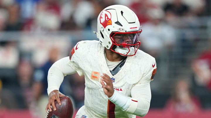 Sep 25, 2025; Glendale, Arizona, USA; Arizona Cardinals quarterback Kyler Murray (1) looks to pass against the Seattle Seahawks in the second quarter at State Farm Stadium. Mandatory Credit: Joe Camporeale-Imagn Images Sep 25, 2025; Glendale, Arizona, USA; Arizona Cardinals quarterback Kyler Murray (1) looks to pass against the Seattle Seahawks in the second quarter at State Farm Stadium. Mandatory Credit: Joe Camporeale-Imagn Images