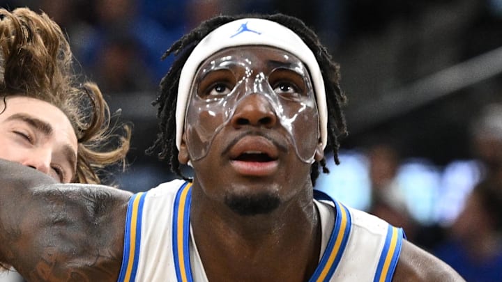 uDec 28, 2024; Inglewood, California, USA; UCLA Bruins guard Eric Dailey Jr. (3) and Gonzaga Bulldogs guard Dusty Stromer (4) battle for rebounding position during the second half at Intuit Dome. Mandatory Credit: Robert Hanashiro-Imagn Images uDec 28, 2024; Inglewood, California, USA; UCLA Bruins guard Eric Dailey Jr. (3) and Gonzaga Bulldogs guard Dusty Stromer (4) battle for rebounding position during the second half at Intuit Dome. Mandatory Credit: Robert Hanashiro-Imagn Images