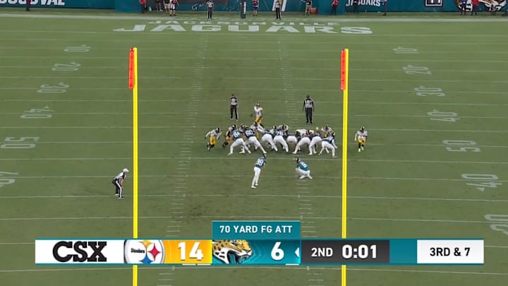 Cam Little hit a wildly long field goal in the Jaguars' preseason opener against the Steelers. 