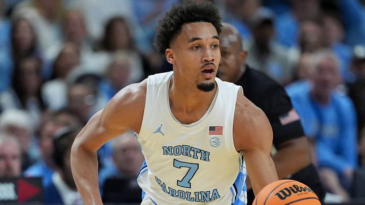 Mar 19, 2026; Greenville, SC, USA; North Carolina Tar Heels guard Seth Trimble (7) dribbles the ball against the VCU Rams in the first half of a first round game of the men's 2026 NCAA Tournament at Bon Secours Wellness Arena. Mandatory Credit: Jim Dedmon-Imagn Images Mar 19, 2026; Greenville, SC, USA; North Carolina Tar Heels guard Seth Trimble (7) dribbles the ball against the VCU Rams in the first half of a first round game of the men's 2026 NCAA Tournament at Bon Secours Wellness Arena. Mandatory Credit: Jim Dedmon-Imagn Images