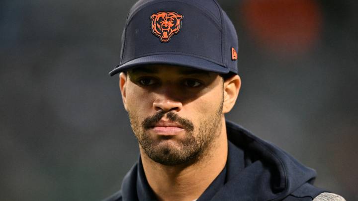 Sep 28, 2026; Chicago, Illinois, USA; Chicago Bears quarterback Caleb Williams (18) looks on before the game against the Philadelphia Eagles at Soldier Field. Sep 28, 2026; Chicago, Illinois, USA; Chicago Bears quarterback Caleb Williams (18) looks on before the game against the Philadelphia Eagles at Soldier Field.