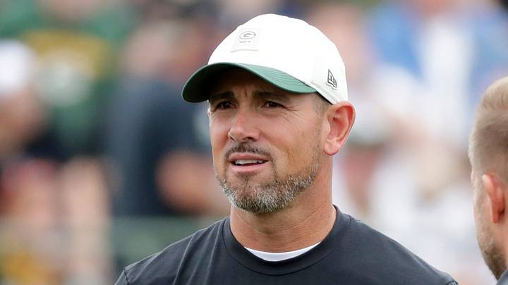Green Bay Packers head coach Matt LaFleur during the third day of training camp on July 31, 2026, at Ray Nitschke Field in Ashwaubenon, Wis.
