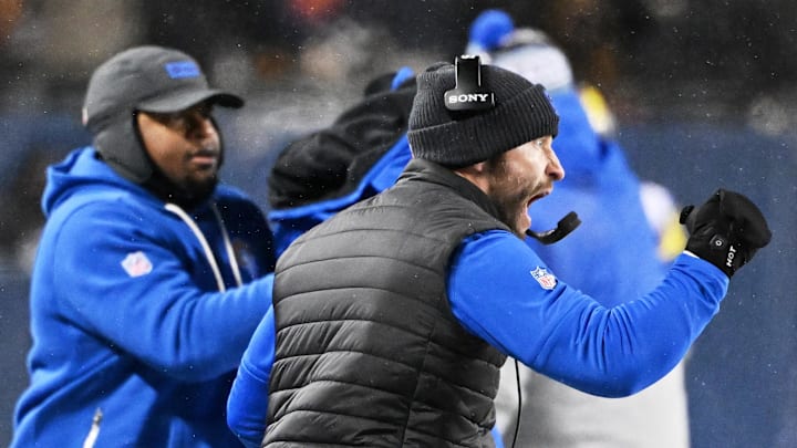 Jan 18, 2026; Chicago, IL, USA; Los Angeles Rams head coach Sean McVay reacts after a defensive stop against the Chicago Bears during the fourth quarter of an NFC Divisional Round game at Soldier Field. Mandatory Credit: Matt Marton-Imagn Images Jan 18, 2026; Chicago, IL, USA; Los Angeles Rams head coach Sean McVay reacts after a defensive stop against the Chicago Bears during the fourth quarter of an NFC Divisional Round game at Soldier Field. Mandatory Credit: Matt Marton-Imagn Images