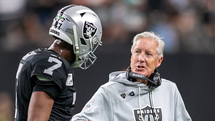 Las Vegas Raiders QB Geno Smith, Pete Carroll