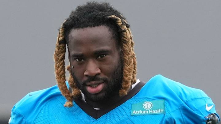 Carolina Panthers outside linebacker Princely Umanmielen Carolina Panthers outside linebacker Princely Umanmielen