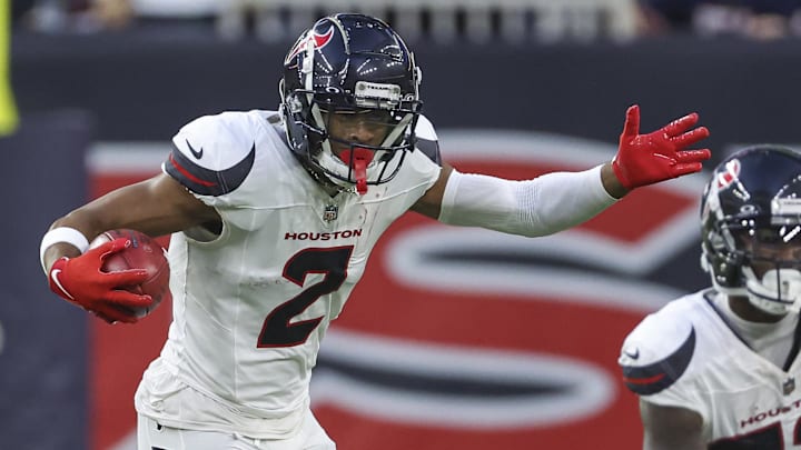 Sep 15, 2024; Houston, Texas, USA; Houston Texans wide receiver Robert Woods (2) in action during the game against the Chicago Bears at NRG Stadium. Mandatory Credit: Troy Taormina-Imagn Images