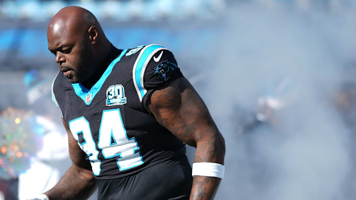 Carolina Panthers defensive end A'Shawn Robinson (94) takes the field during the first quarter against the Arizona Cardinals Carolina Panthers defensive end A'Shawn Robinson (94) takes the field during the first quarter against the Arizona Cardinals
