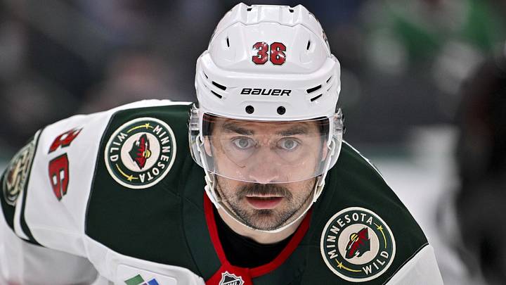 Apr 28, 2026; Dallas, Texas, USA; Minnesota Wild right wing Mats Zuccarello (36) looks on during the game between the Stars and the Wild in game five of the first round of the 2026 Stanley Cup Playoffs at American Airlines Center. Mandatory Credit: Jerome Miron-Imagn Images