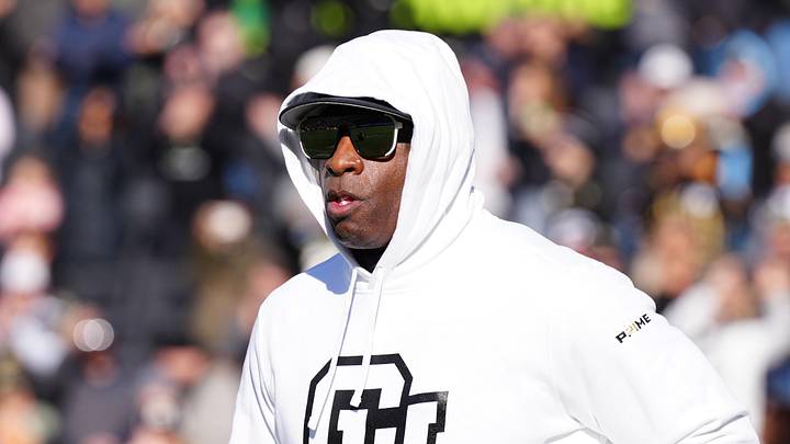 Nov 29, 2024; Boulder, Colorado, USA; Colorado Buffaloes head coach Deion Sanders runs onto the field before the game against the Oklahoma State Cowboys at Folsom Field. Mandatory Credit: Ron Chenoy-Imagn Images Nov 29, 2024; Boulder, Colorado, USA; Colorado Buffaloes head coach Deion Sanders runs onto the field before the game against the Oklahoma State Cowboys at Folsom Field. Mandatory Credit: Ron Chenoy-Imagn Images