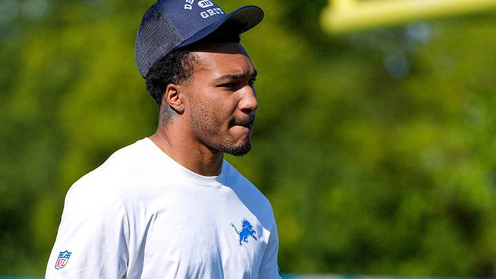 Detroit Lions safety Brian Branch (32) walks off the field after practice during training camp Detroit Lions safety Brian Branch (32) walks off the field after practice during training camp