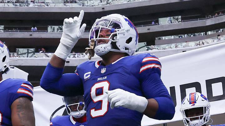 Sep 13, 2026; Houston, Texas, USA; Buffalo Bills linebacker Bradley Chubb (9) runs onto the field before the game against the Houston Texans at Reliant Stadium. Mandatory Credit: Troy Taormina-Imagn Images