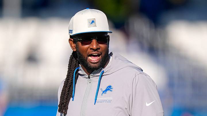 Detroit Lions defensive coordinator Kelvin Sheppard watches practice during training camp Detroit Lions defensive coordinator Kelvin Sheppard watches practice during training camp