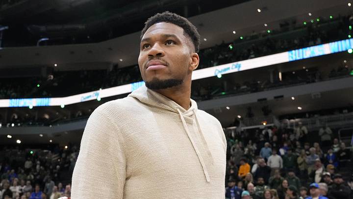 Apr 10, 2026; Milwaukee, Wisconsin, USA; Milwaukee Bucks forward Giannis Antetokounmpo (34) looks around following the game against the Brooklyn Nets at Fiserv Forum. Mandatory Credit: Jeff Hanisch-Imagn Images Apr 10, 2026; Milwaukee, Wisconsin, USA; Milwaukee Bucks forward Giannis Antetokounmpo (34) looks around following the game against the Brooklyn Nets at Fiserv Forum. Mandatory Credit: Jeff Hanisch-Imagn Images