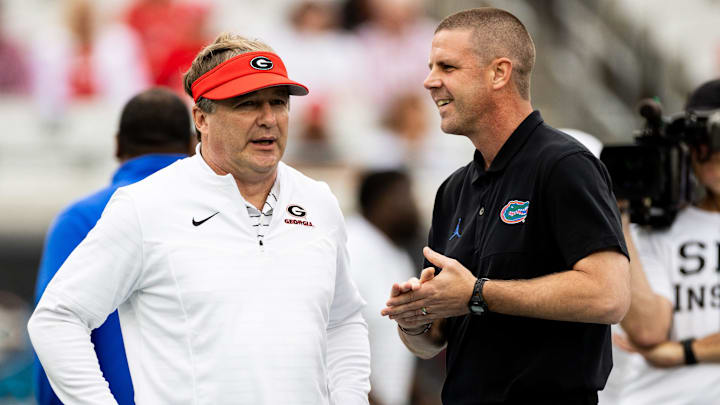 Florida Gators head coach Billy Napier and Georgia Bulldogs head coach Kirby Smart will renew their rivalry on Saturday. Florida Gators head coach Billy Napier and Georgia Bulldogs head coach Kirby Smart will renew their rivalry on Saturday.