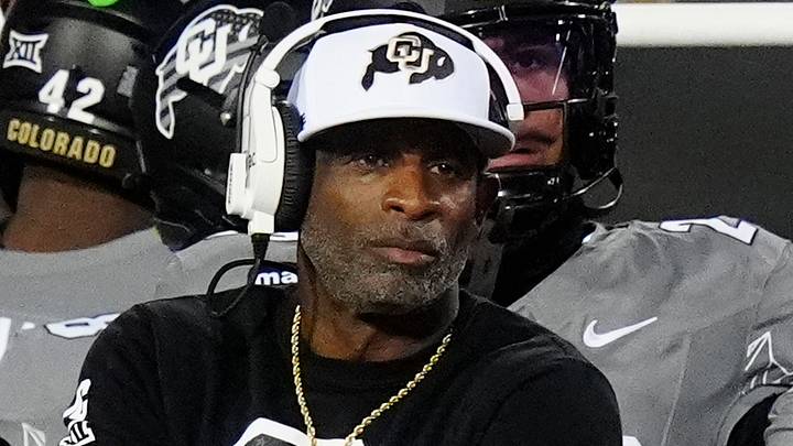 Colorado Buffaloes head coach Deion Sanders on the sidelines in the second quarter against the Arizona Wildcats at Folsom Field. Mandatory Credit: Ron Chenoy-Imagn Images Colorado Buffaloes head coach Deion Sanders on the sidelines in the second quarter against the Arizona Wildcats at Folsom Field. Mandatory Credit: Ron Chenoy-Imagn Images