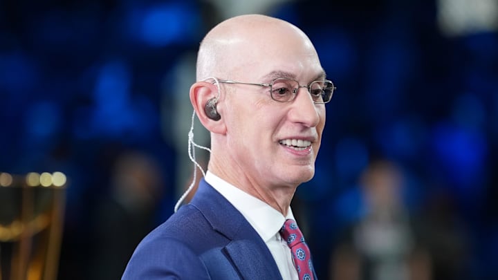 Dec 16, 2025; Las Vegas, Nevada, USA; NBA commissioner Adam Silver attends the Emirates NBA Cup Final between the New York Knicks and the San Antonio Spurs at T-Mobile Arena. Mandatory Credit: Kirby Lee-Imagn Images