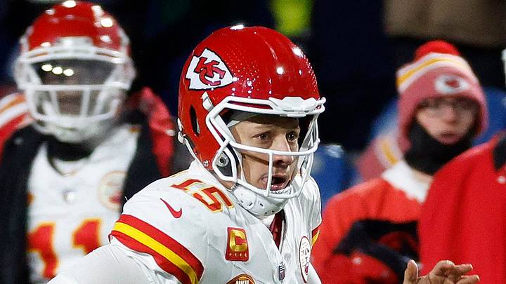 Kansas City Chiefs quarterback Patrick Mahomes (15) runs for a first down.