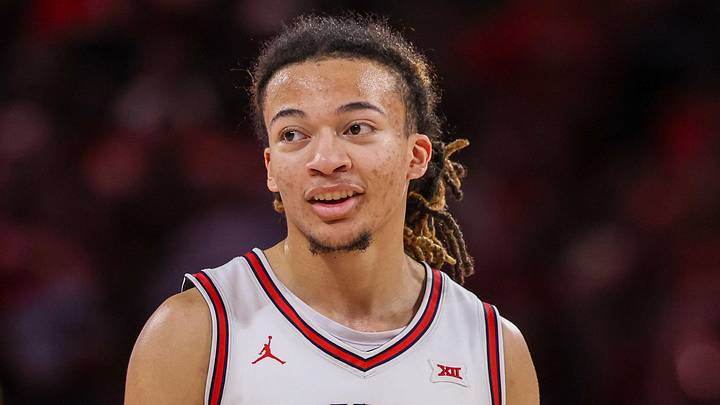 Houston Cougars guard Kingston Flemings (4) reacts while playing against the Baylor Bears in the second half at Fertitta Center on March 4, 2026. Houston Cougars guard Kingston Flemings (4) reacts while playing against the Baylor Bears in the second half at Fertitta Center on March 4, 2026.
