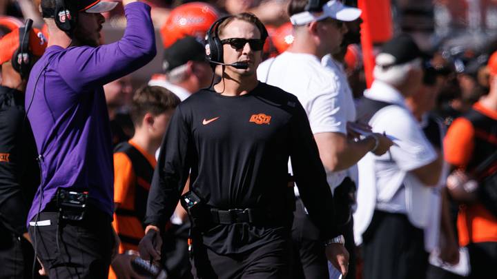 Oklahoma State Cowboys head coach Eric Morris. Oklahoma State Cowboys head coach Eric Morris.