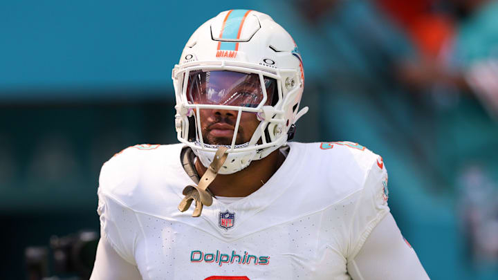 Sep 24, 2023; Miami Gardens, Florida, USA;  Miami Dolphins linebacker Bradley Chubb (2) is introduced onto the field before a game against the Denver Broncos at Hard Rock Stadium. Mandatory Credit: Nathan Ray Seebeck-Imagn Images