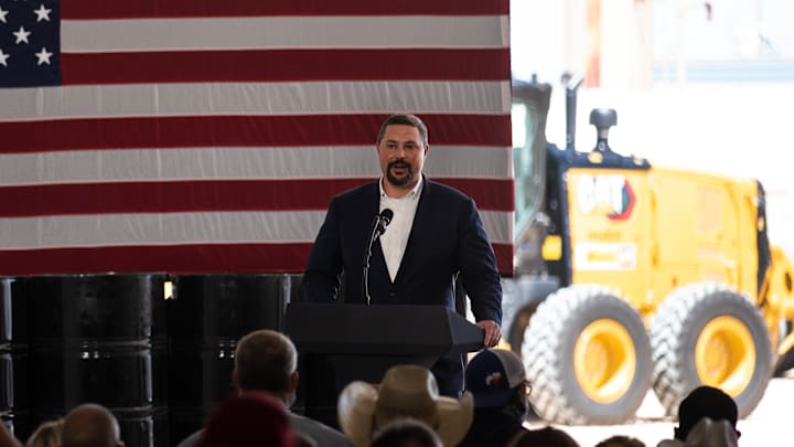 President Trump Speaks At Double Eagle Energy Rig In Midland, Texas