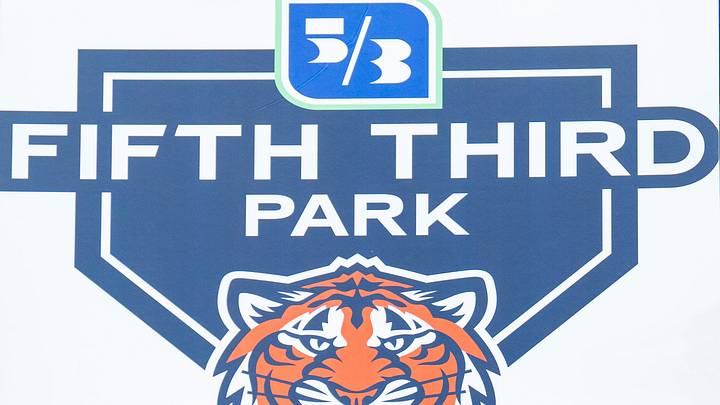 The Fifth Third Park sign on field during the Comerica Park renaming announcement The Fifth Third Park sign on field during the Comerica Park renaming announcement