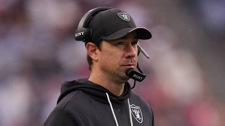 Oct 11, 2026; Foxborough, Massachusetts, USA; Las Vegas Raiders head coach Klint Kubiak watches from the sideline as they take on the New England Patriots at Gillette Stadium. Mandatory Credit: David Butler II-Imagn Images Oct 11, 2026; Foxborough, Massachusetts, USA; Las Vegas Raiders head coach Klint Kubiak watches from the sideline as they take on the New England Patriots at Gillette Stadium. Mandatory Credit: David Butler II-Imagn Images