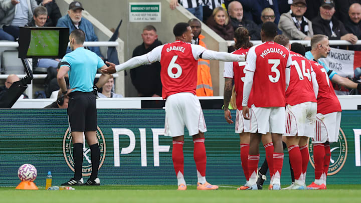 Arsenal thought they had an early penalty.