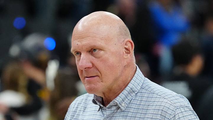 LA Clippers owner Steve Ballmer reacts after the game against the Indiana Pacers at Intuit Dome on March 4, 2026.