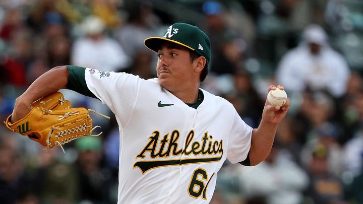 May 26, 2026; West Sacramento, California, USA; Athletics starting pitcher Gage Jump (61) makes his MLB debut and throws a pitch against the Seattle Mariners during the first inning at Sutter Health Park. Mandatory Credit: Dennis Lee-Imagn Images May 26, 2026; West Sacramento, California, USA; Athletics starting pitcher Gage Jump (61) makes his MLB debut and throws a pitch against the Seattle Mariners during the first inning at Sutter Health Park. Mandatory Credit: Dennis Lee-Imagn Images