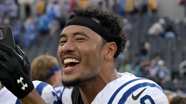 Indianapolis Colts safety Cam Bynum celebrates