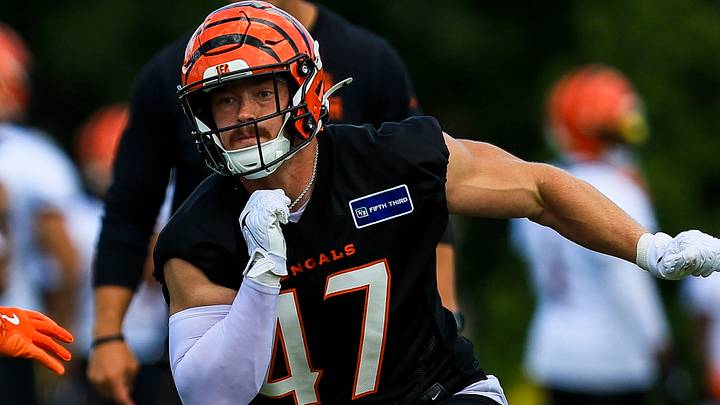 Jun 16, 2026; Cincinnati, OH, USA; Cincinnati Bengals linebacker Swayze Bozeman (47) runs a play against linebacker Liam Anderson (45) during minicamp at Kettering Health Practice Fields. Mandatory Credit: Katie Stratman-Imagn Images Jun 16, 2026; Cincinnati, OH, USA; Cincinnati Bengals linebacker Swayze Bozeman (47) runs a play against linebacker Liam Anderson (45) during minicamp at Kettering Health Practice Fields. Mandatory Credit: Katie Stratman-Imagn Images