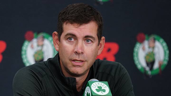 Sep 29, 2025; Boston, MA, USA; Boston Celtics president of basketball operations Brad Stevens talks to reporters during media day at the Auerbach Center. Mandatory Credit: David Butler II-Imagn Images Sep 29, 2025; Boston, MA, USA; Boston Celtics president of basketball operations Brad Stevens talks to reporters during media day at the Auerbach Center. Mandatory Credit: David Butler II-Imagn Images