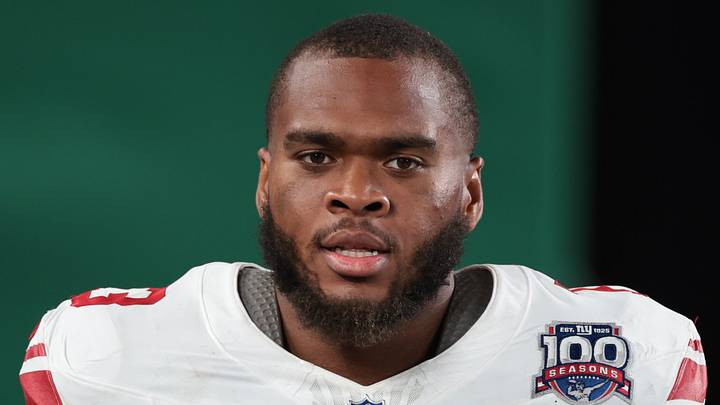 Aug 24, 2024; East Rutherford, New Jersey, USA; New York Giants offensive tackle Evan Neal (73) after the game at MetLife Stadium. Mandatory Credit: Vincent Carchietta-USA TODAY Sports Aug 24, 2024; East Rutherford, New Jersey, USA; New York Giants offensive tackle Evan Neal (73) after the game at MetLife Stadium. Mandatory Credit: Vincent Carchietta-USA TODAY Sports