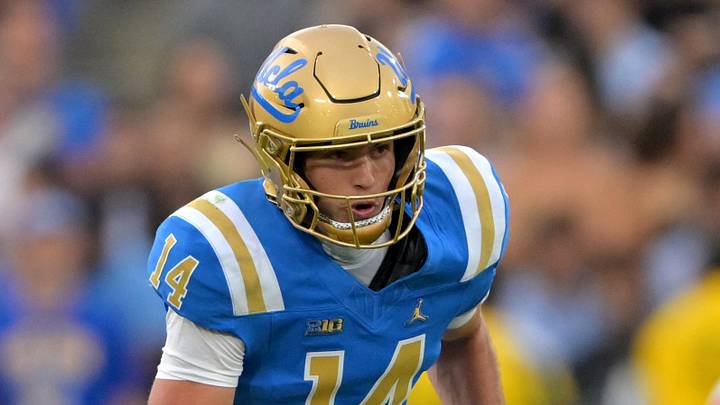 Oct 17, 2026; Pasadena, California, USA; UCLA Bruins quarterback Ty Dieffenbach (14) runs the ball in the first half against the Wisconsin Badgers at the Rose Bowl. Mandatory Credit: Jayne Kamin-Oncea-Imagn Images Oct 17, 2026; Pasadena, California, USA; UCLA Bruins quarterback Ty Dieffenbach (14) runs the ball in the first half against the Wisconsin Badgers at the Rose Bowl. Mandatory Credit: Jayne Kamin-Oncea-Imagn Images