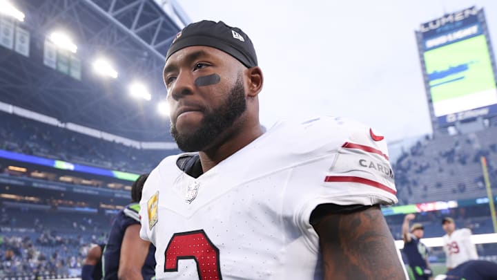 Nov 9, 2025; Seattle, Washington, USA; Arizona Cardinals safety Budda Baker (3) walks off the field after the game against the Seattle Seahawks at Lumen Field. Mandatory Credit: Kevin Ng-Imagn Images