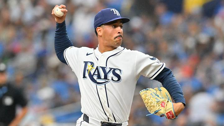 Aug 2, 2026; St. Petersburg, Florida, USA; Tampa Bay Rays pitcher Alex Cook (54) delivers a pitch during the eighth inning against Chicago White Sox at Tropicana Field. Mandatory Credit: Pablo Robles-Imagn Images Aug 2, 2026; St. Petersburg, Florida, USA; Tampa Bay Rays pitcher Alex Cook (54) delivers a pitch during the eighth inning against Chicago White Sox at Tropicana Field. Mandatory Credit: Pablo Robles-Imagn Images