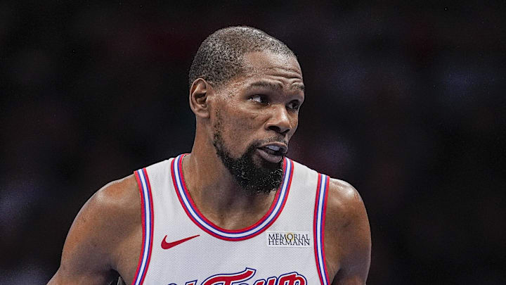 Feb 19, 2026; Charlotte, North Carolina, USA; Houston Rockets forward Kevin Durant (7) during the second  quarter against the Charlotte Hornets at Spectrum Center. Mandatory Credit: Jim Dedmon-Imagn Images
