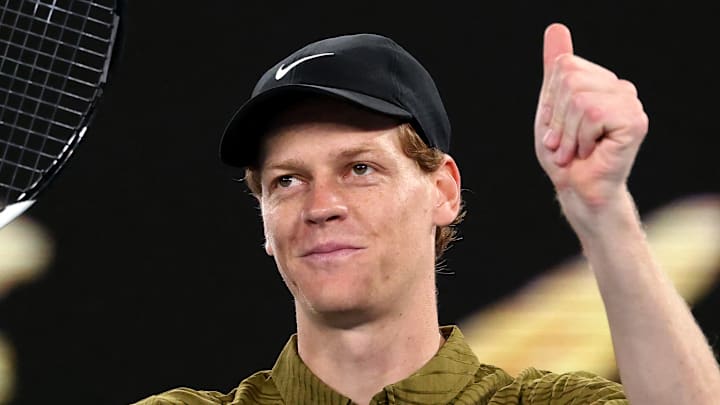 Jannik Sinner at the Australian Open smiles Jannik Sinner at the Australian Open smiles