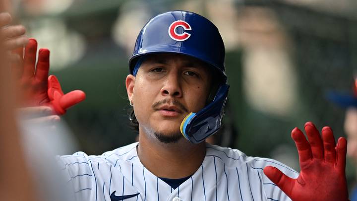 Aug 16, 2026; Chicago, Illinois, USA; Chicago Cubs catcher Miguel Amaya (9) high fives teammates in the dugout after hitting a home run against the St. Louis Cardinals during the ninth inning at Wrigley Field. Mandatory Credit: Patrick Gorski-Imagn Images Aug 16, 2026; Chicago, Illinois, USA; Chicago Cubs catcher Miguel Amaya (9) high fives teammates in the dugout after hitting a home run against the St. Louis Cardinals during the ninth inning at Wrigley Field. Mandatory Credit: Patrick Gorski-Imagn Images