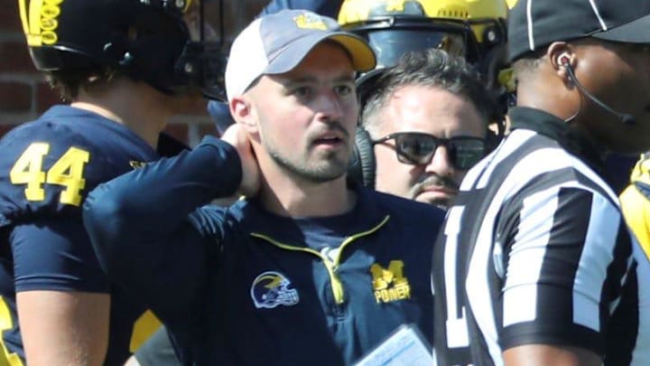 Michigan football analyst Connor Stalions on the sideline during the Wolverines' 31-7 win over Rutgers, Sept. 23, 2023 at Michigan Stadium in Ann Arbor. Michigan football analyst Connor Stalions on the sideline during the Wolverines' 31-7 win over Rutgers, Sept. 23, 2023 at Michigan Stadium in Ann Arbor.