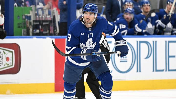 Sep 23, 2026; Toronto, Ontario, CAN;  Toronto Maple Leafs defenseman Chris Tanev (8) pursues the play against the Ottawa Senators in the third period at Scotiabank Arena.  Mandatory Credit: Dan Hamilton-Imagn Images