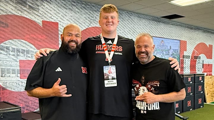 Millard North offensive lineman Matt Erickson is committed to Nebraska. He visited OL coach Donovan Raiola and HC Matt Rhule for the Houston Christian game. Millard North offensive lineman Matt Erickson is committed to Nebraska. He visited OL coach Donovan Raiola and HC Matt Rhule for the Houston Christian game.