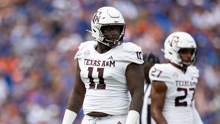 Nic Scourton is a 6'4 and 285 pound defensive end from Texas A&M by way of the Purdue Boilermakers