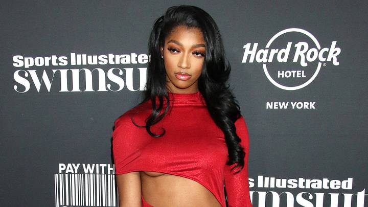 Angel Reese at the Sports Illustrated Swimsuit Issue release party at Hard Rock Hotel. Angel Reese at the Sports Illustrated Swimsuit Issue release party at Hard Rock Hotel.