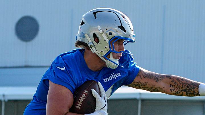 Detroit Lions tight end Miles Kitselman (84). Detroit Lions tight end Miles Kitselman (84).