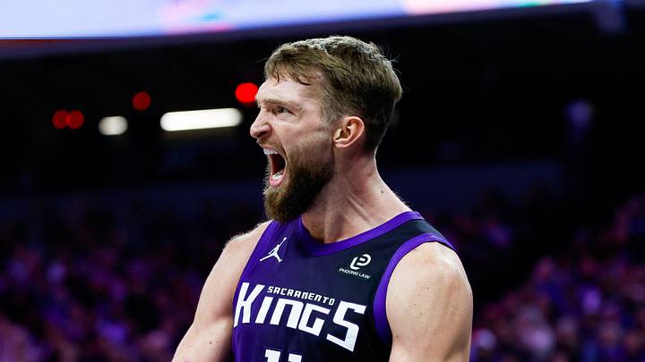 Jan 16, 2026; Sacramento, California, USA; Sacramento Kings forward Domantas Sabonis (11) reacts after a play during the fourth quarter against the Washington Wizards at Golden 1 Center. Mandatory Credit: Sergio Estrada-Imagn Images Jan 16, 2026; Sacramento, California, USA; Sacramento Kings forward Domantas Sabonis (11) reacts after a play during the fourth quarter against the Washington Wizards at Golden 1 Center. Mandatory Credit: Sergio Estrada-Imagn Images
