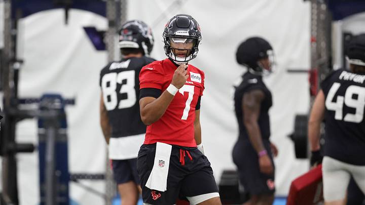 Jul 31, 2026; Houston, TX, USA; Houston Texans quarterback C.J. Stroud (7) during training camp at Houston Methodist Training Center. Mandatory Credit: Troy Taormina-Imagn Images Jul 31, 2026; Houston, TX, USA; Houston Texans quarterback C.J. Stroud (7) during training camp at Houston Methodist Training Center. Mandatory Credit: Troy Taormina-Imagn Images